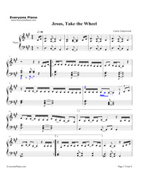 Jesus Take The Wheel (Piano, Vocal &  Guitar Chords (Right-Hand ...