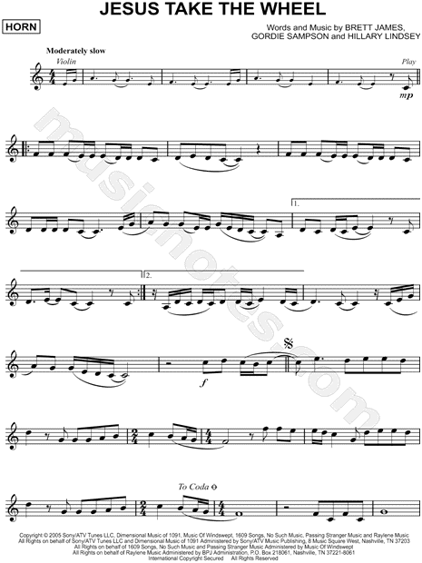 free printable piano sheet music for jesus take the wheel