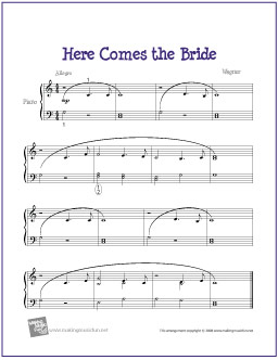 free printable piano sheet music here comes the bride