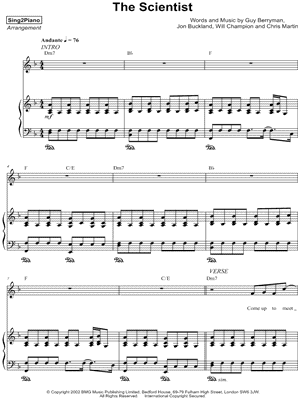 ☆ Coldplay-The Scientist Sheet Music pdf, - Free Score Download ☆