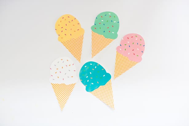 FREE PRINTABLE ICE CREAM CONE GARLAND