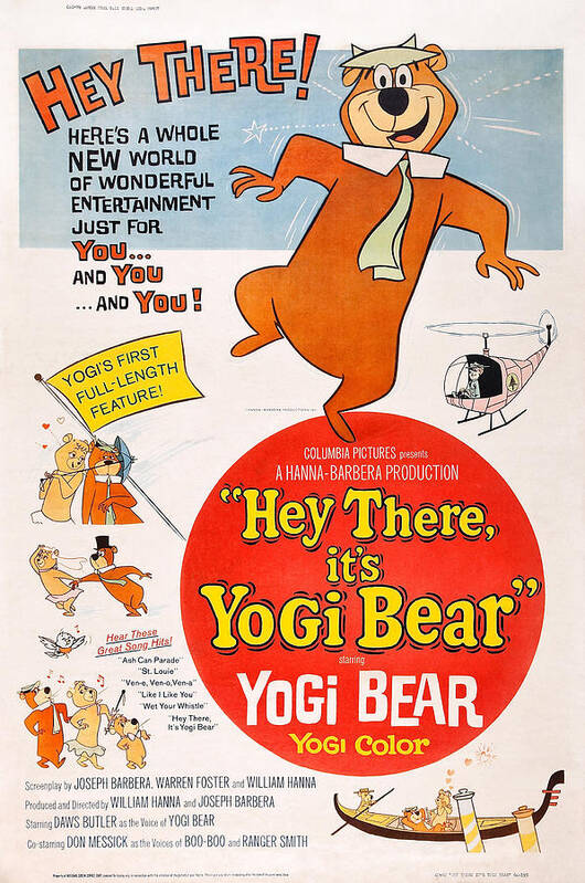 Hey There, Its Yogi Bear, Top Right Art Print by Everett - Fine ...