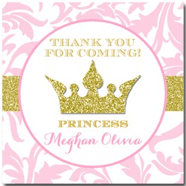 free printable pink and gold thank you tags