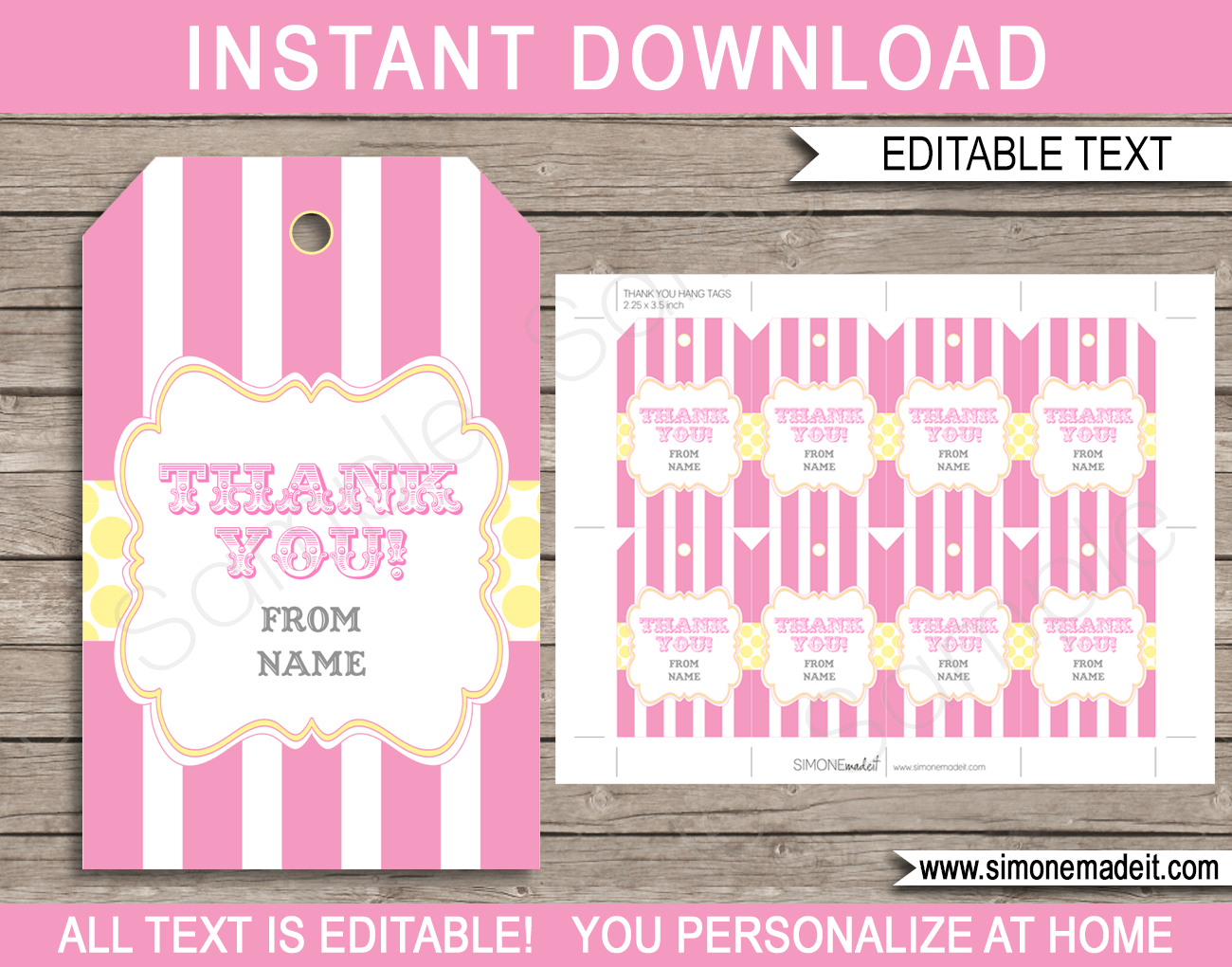 Free Printable Thank You Tags - 300 Tags | Printabulls