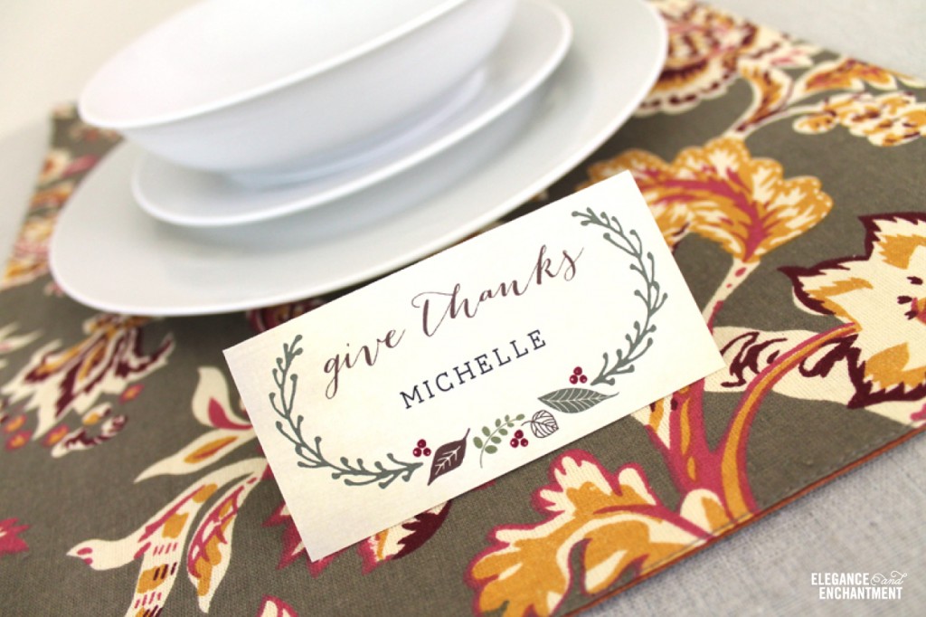 Free Printable - Thanksgiving Place Cards