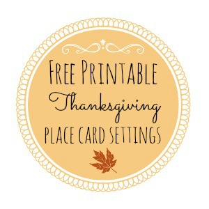 Thanksgiving Free Printable Series - Place Card Settings - Fox ...