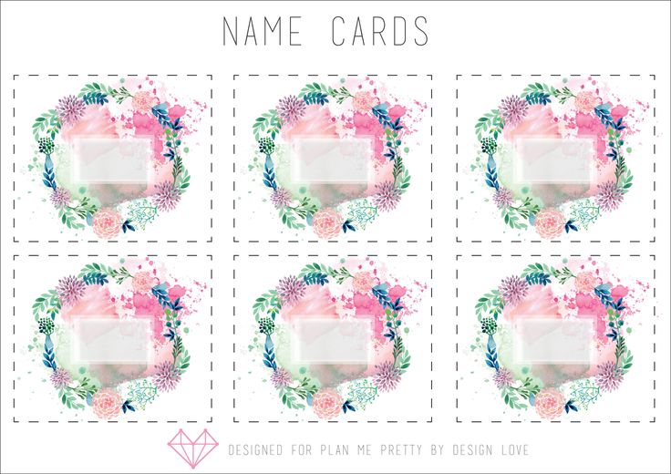 free printable place cards tea party