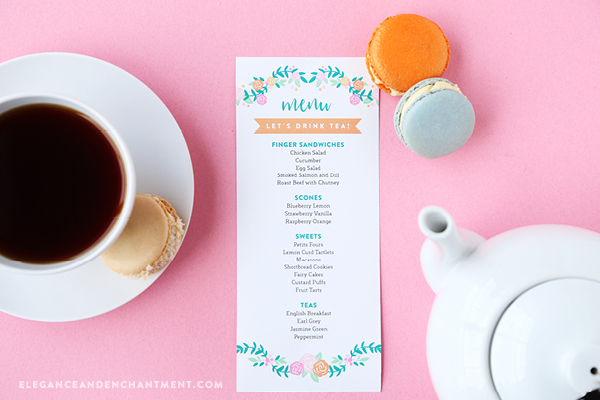 free printable place cards tea party