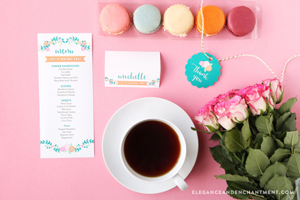 free printable place cards tea party