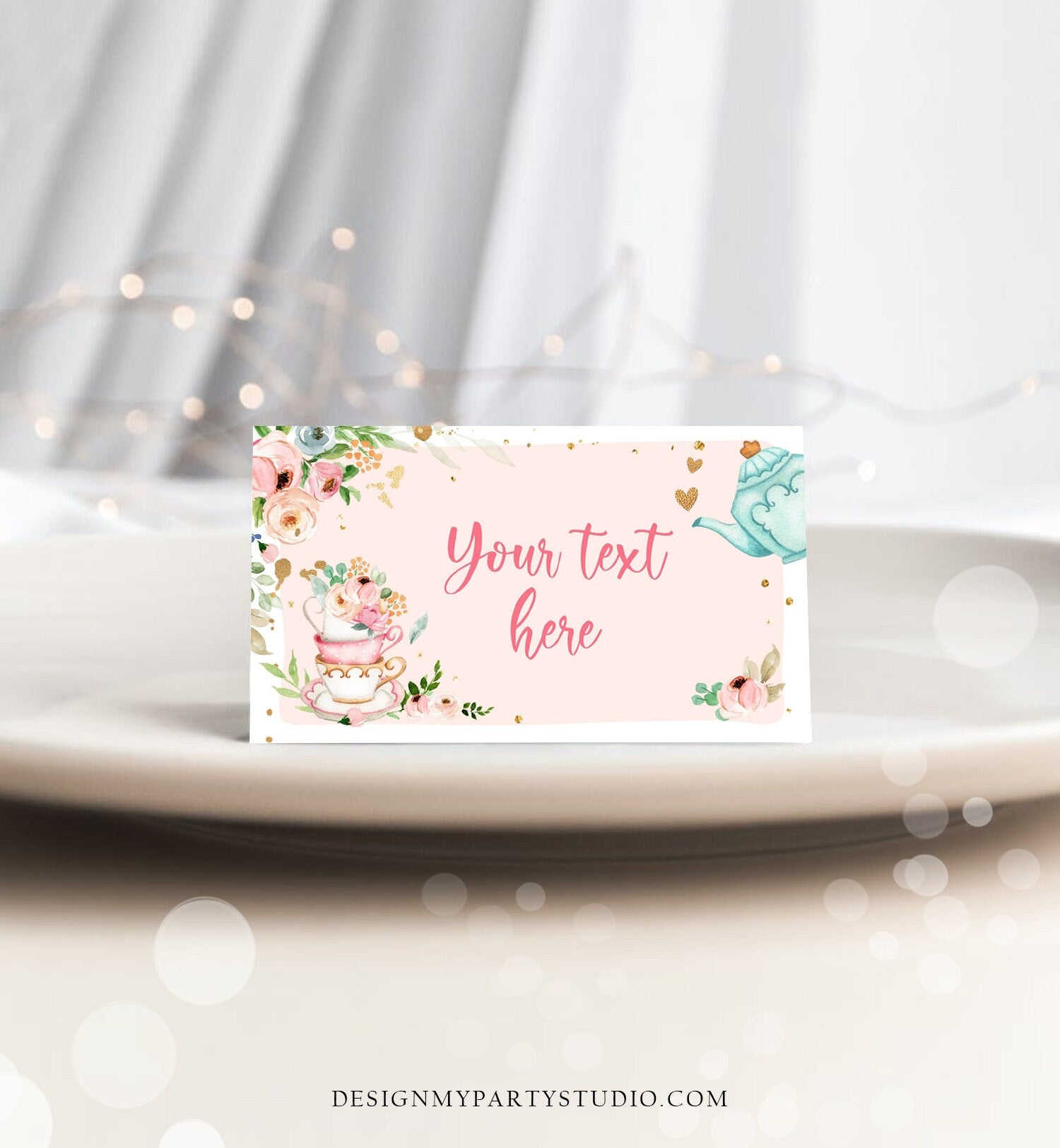 free printable place cards tea party