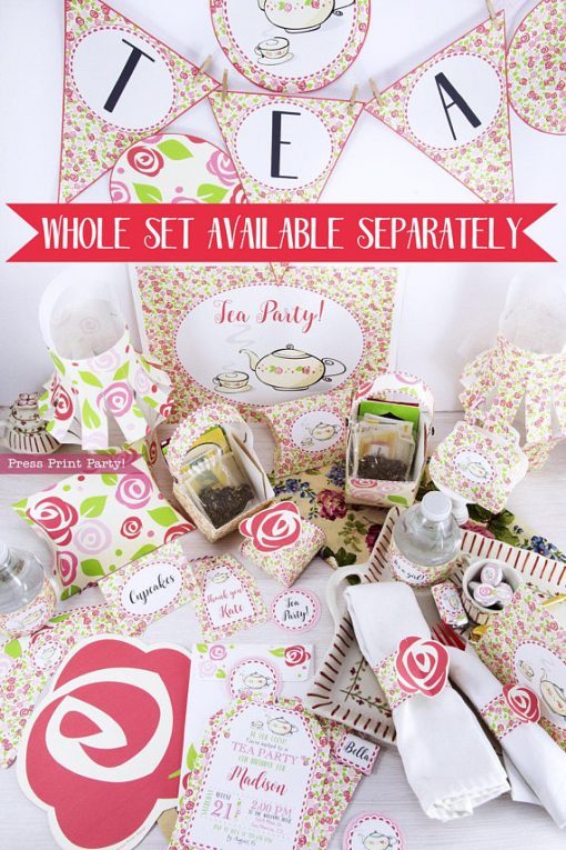 free printable place cards tea party