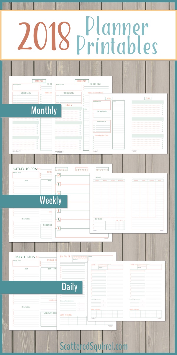 free printable planner 2018 daily