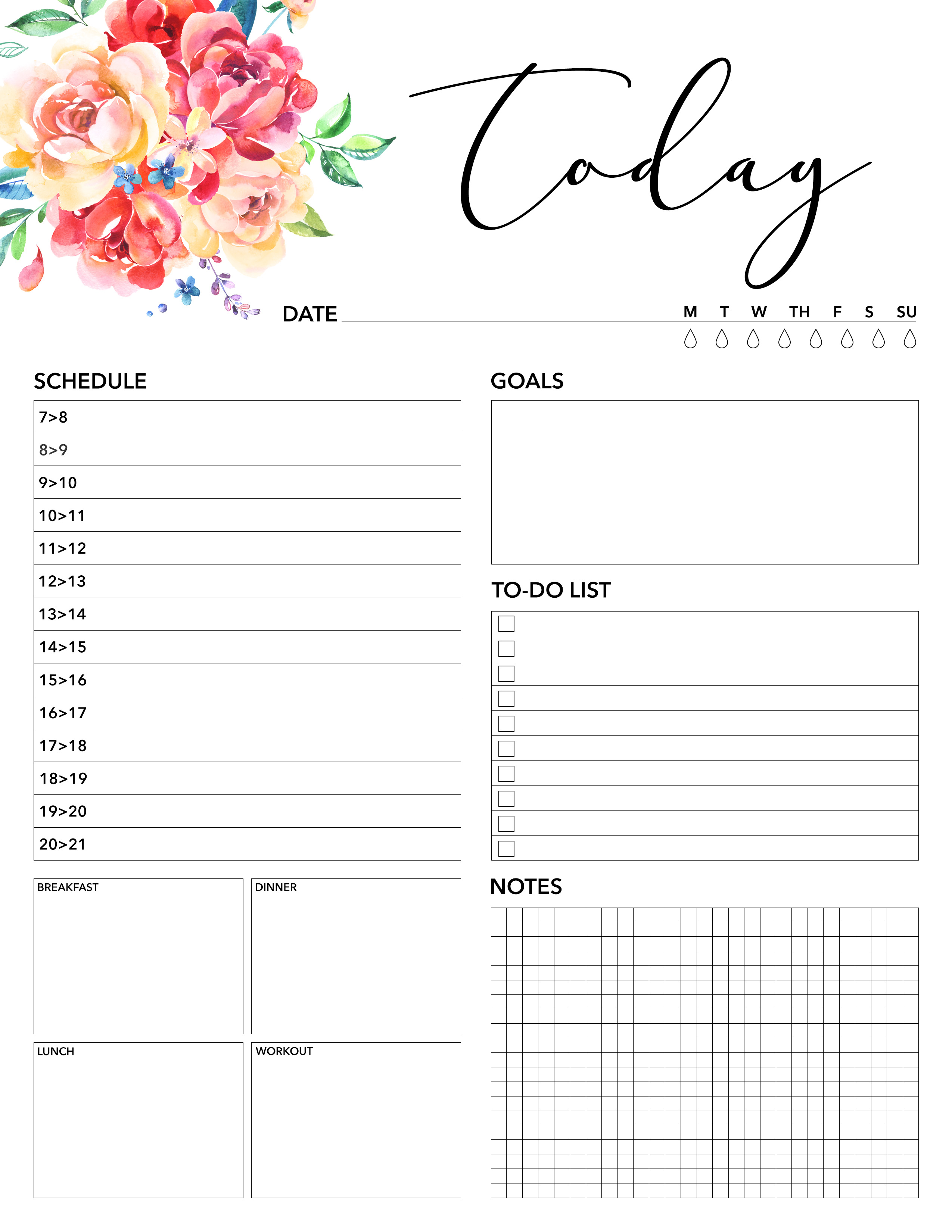 free printable planner 2018 daily