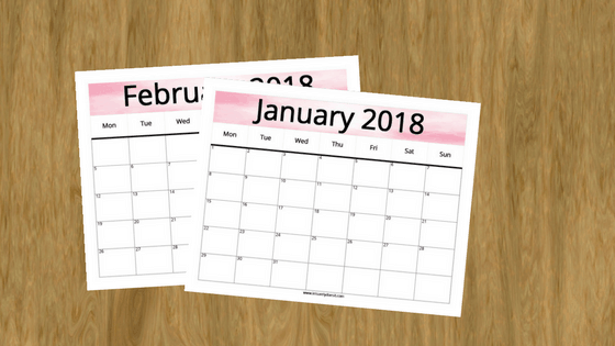 Its Here! Download Your Free Printable 2018 Monthly Calendar
