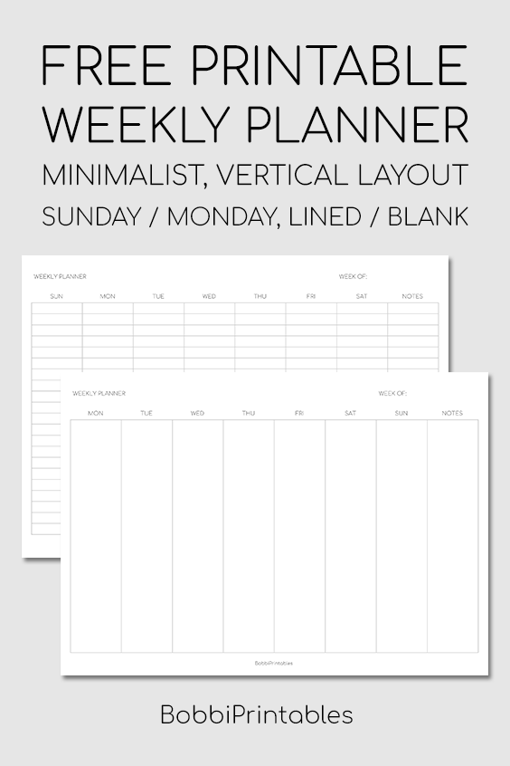 free printable planner 2018 minimalist