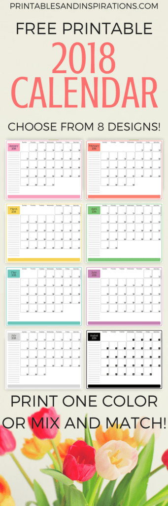 Free 2018 Printable Monthly Calendar - Cuba Gallery
