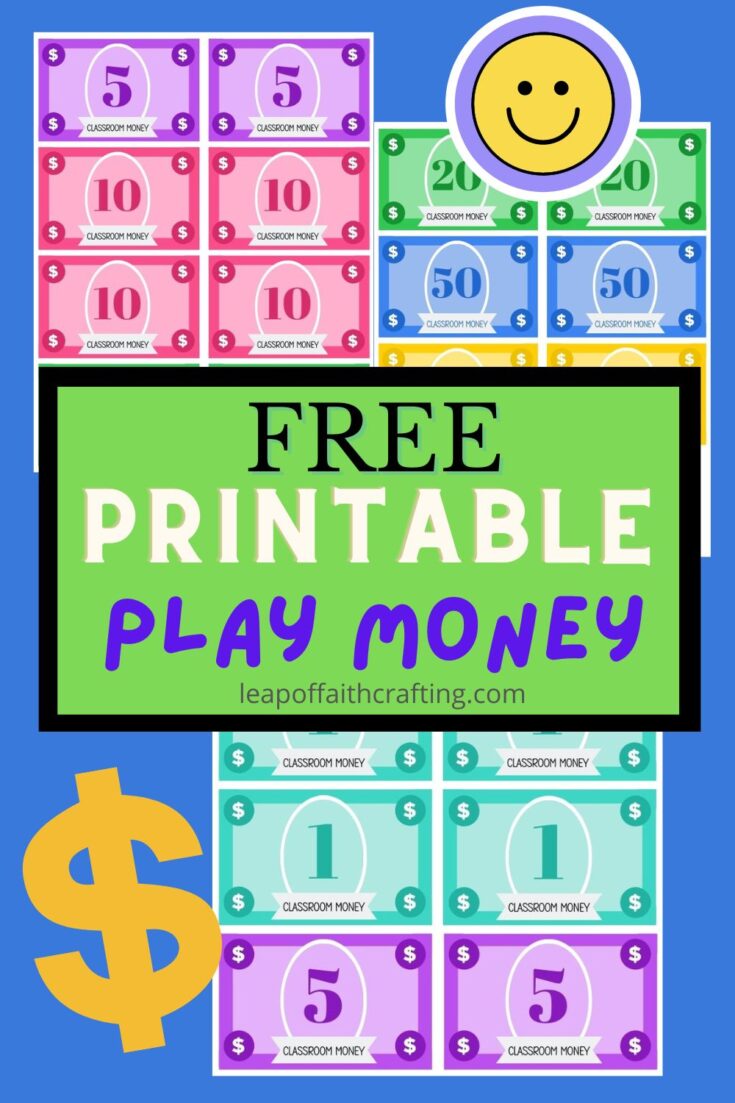 free printable play money front and back