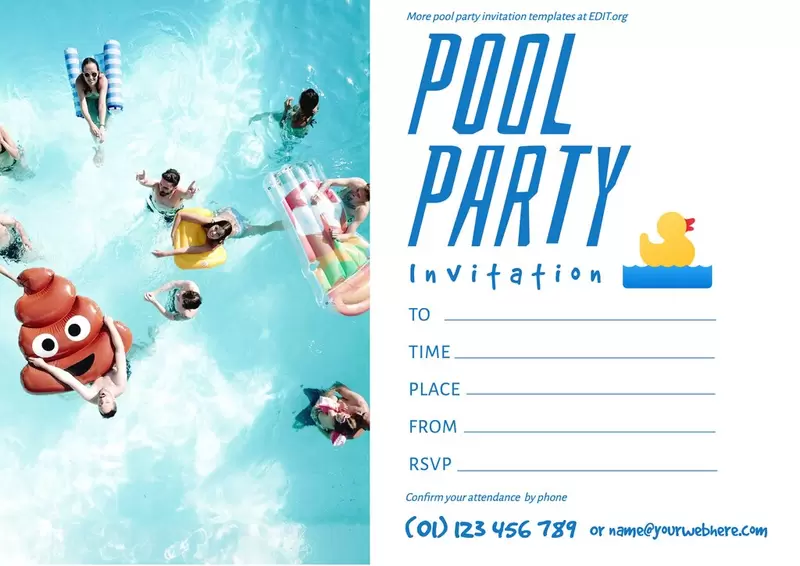free printable pool party invitations online