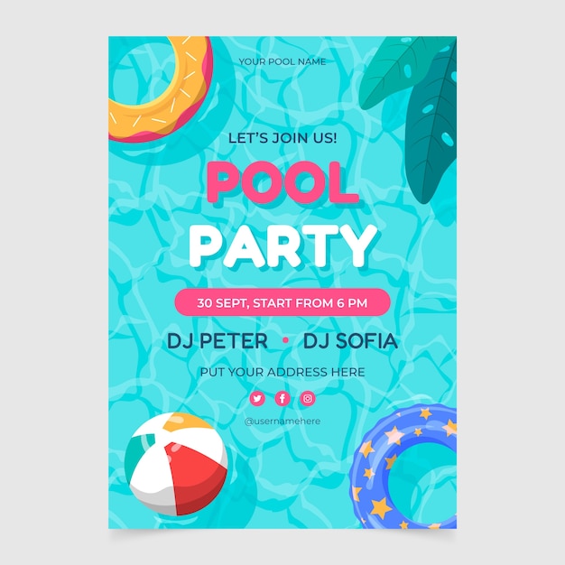 Pool Party Invitation Vectors &  Illustrations for Free Download