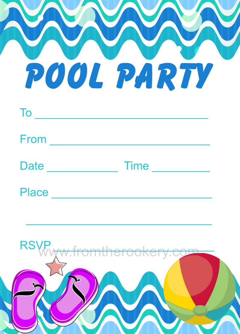 free printable pool party invitations online