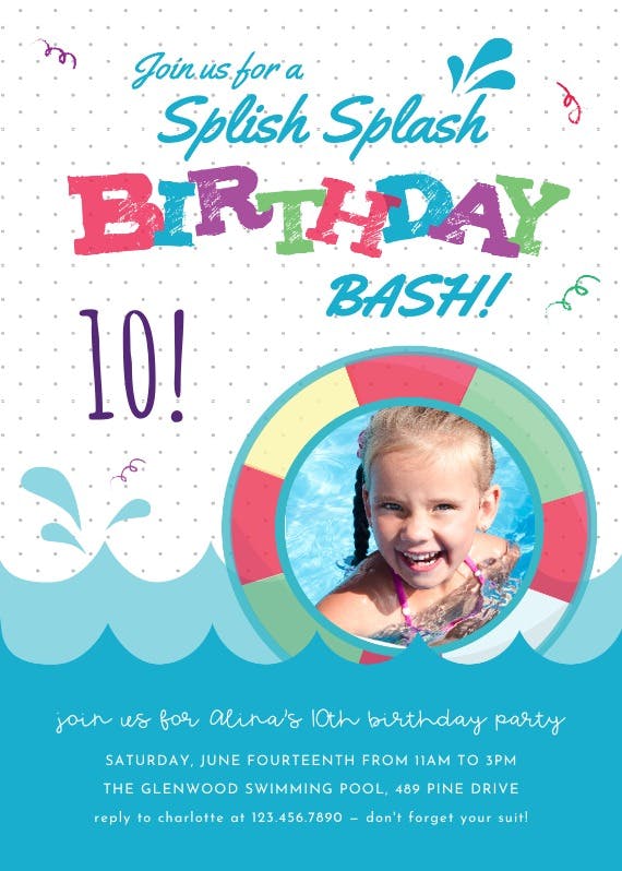 free printable pool party invitations online