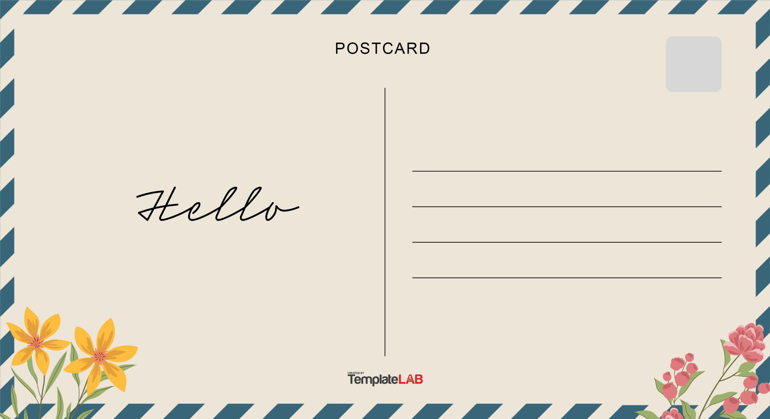 free printable postcard templates online