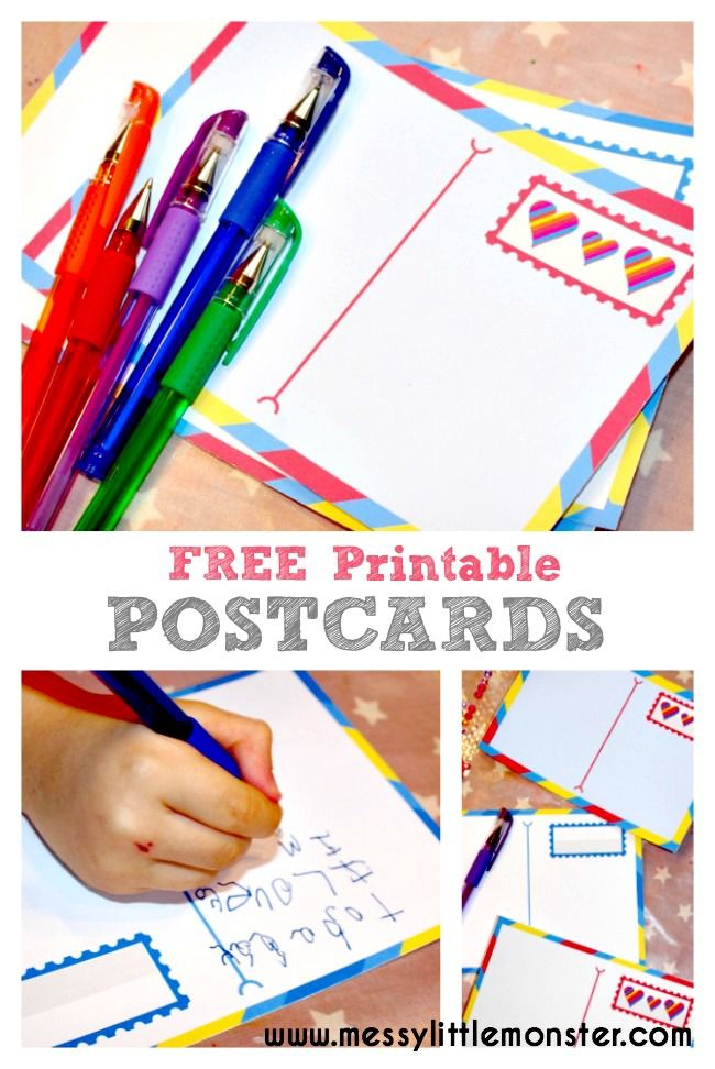 free printable postcards for dramatic play