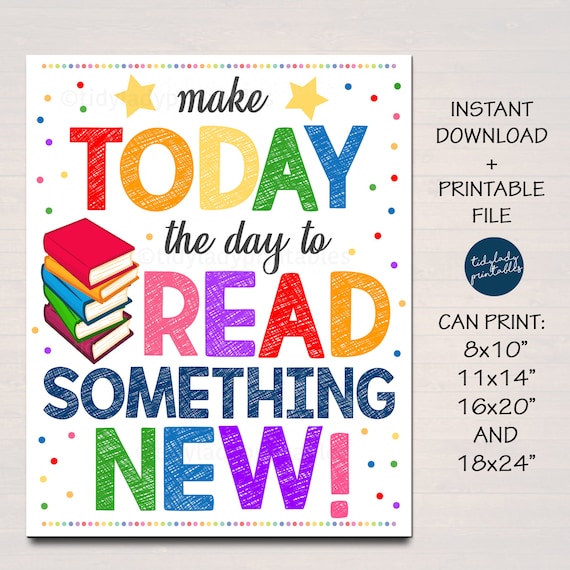 Reading Poster, School Library English Classroom Printable Poster ...