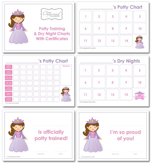 free printable potty chart princess