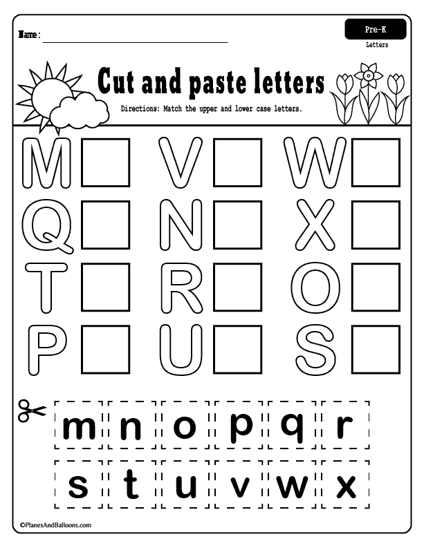 free printable pre kindergarten worksheet