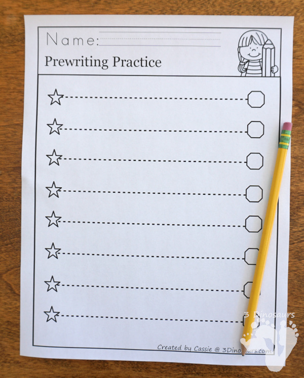 free printable pre writing worksheet