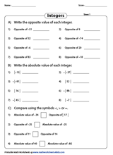 Pre-Algebra Worksheets