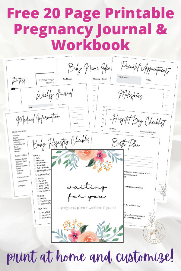 Free Printable Pregnancy Planner Workbook and Journal - Mimosas ...