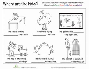 free printable preposition worksheet