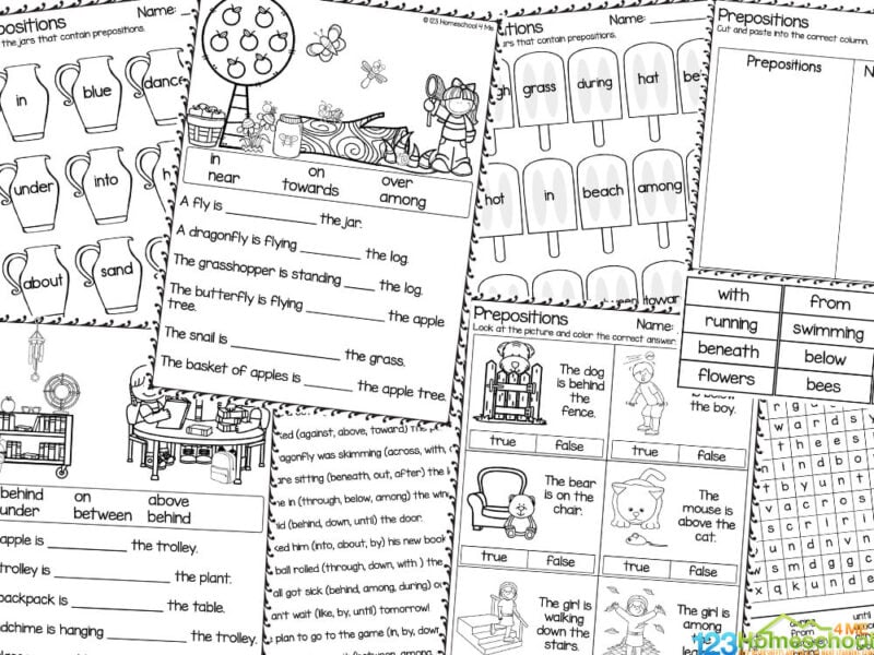FREE Printable Preposition Exercises Worksheets