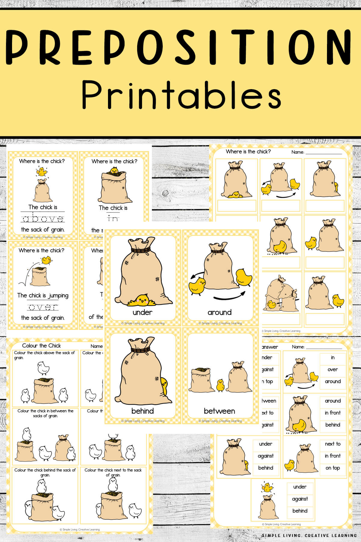 Preposition Printables - Simple Living. Creative Learning