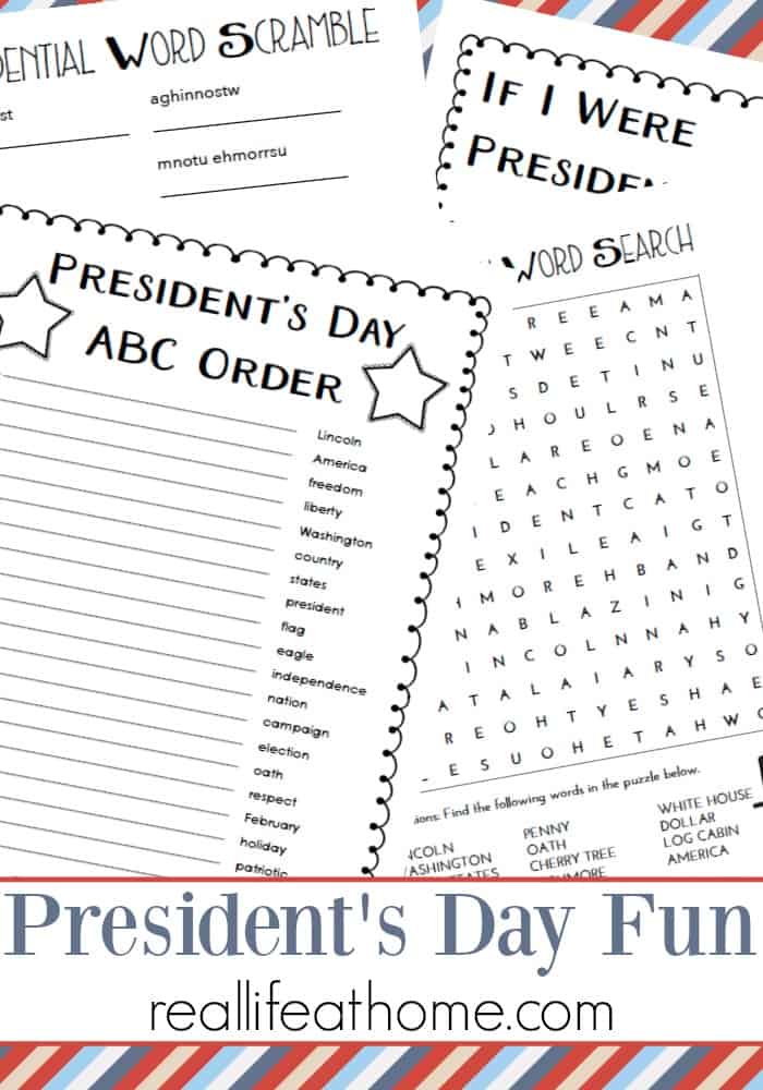 free printable presidents day worksheet