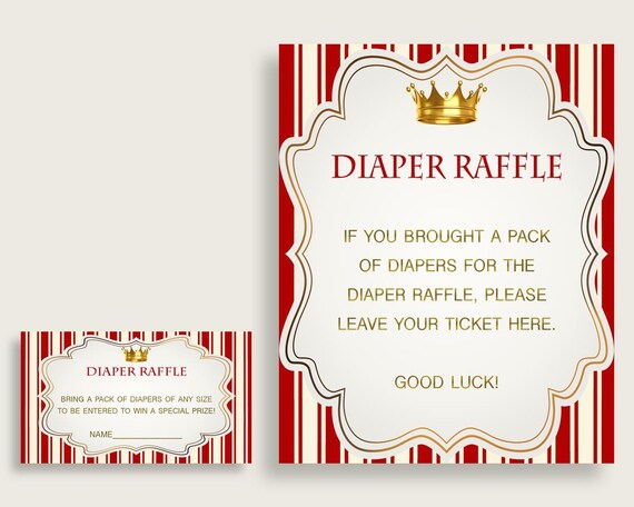 free printable prince diaper raffle tickets