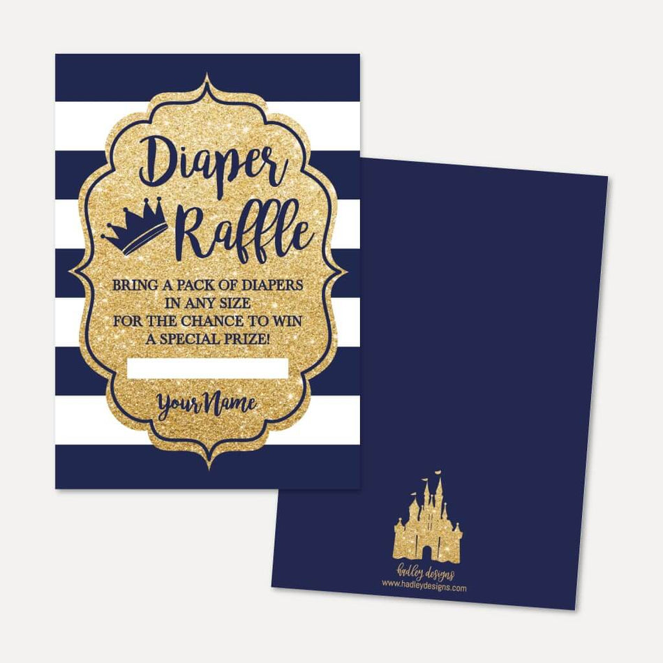 Prince Baby Shower Diaper Raffle Printable