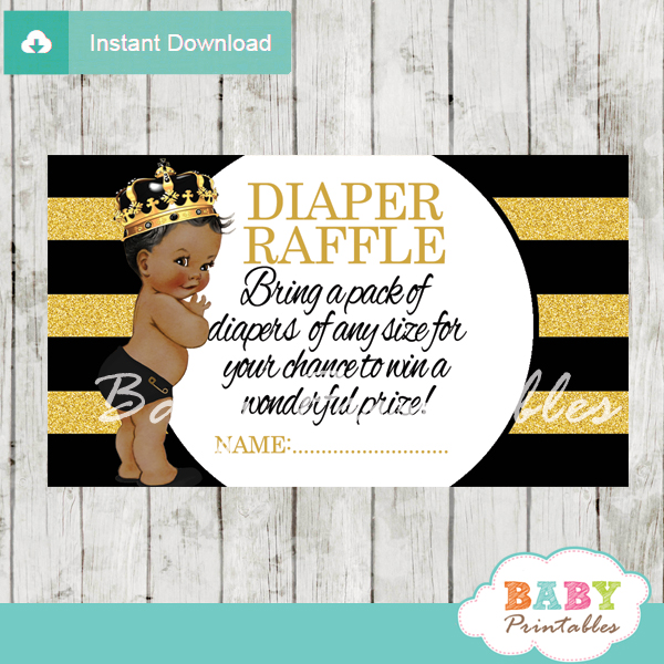 free printable prince diaper raffle tickets