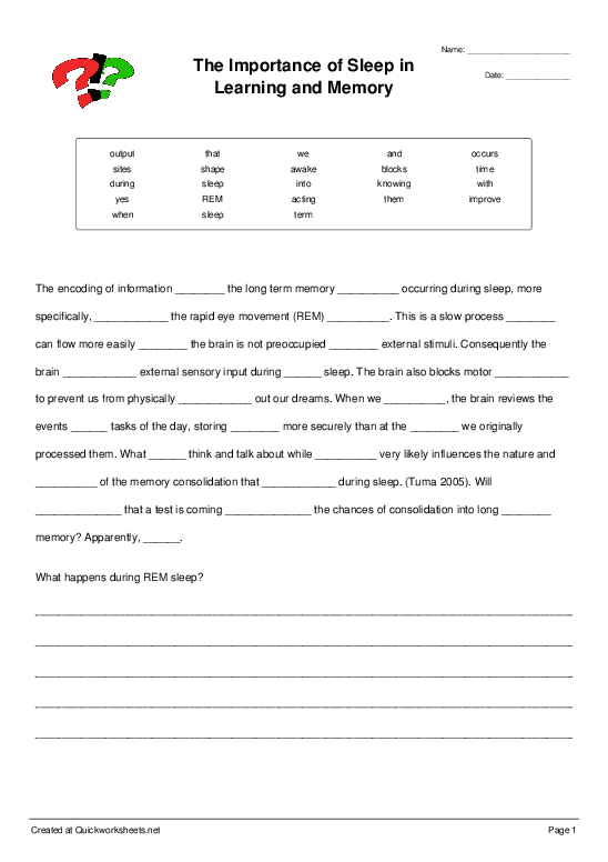 PSYCHOLOGY Worksheets