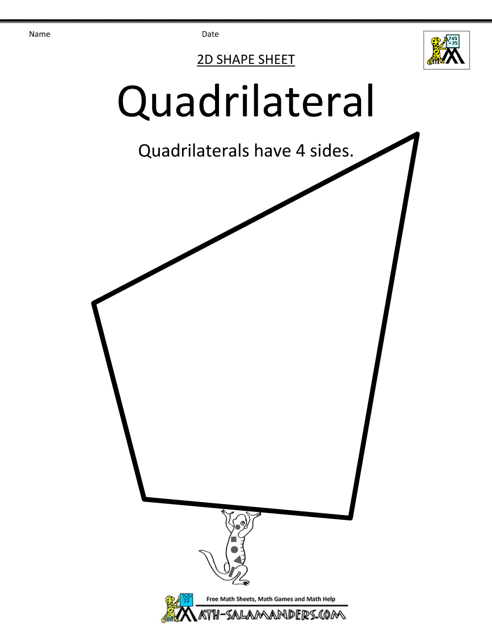 free printable quadrilateral shapes