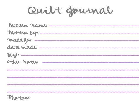 Quilt Journal Pages - 6 Free PDF Printables | Printablee