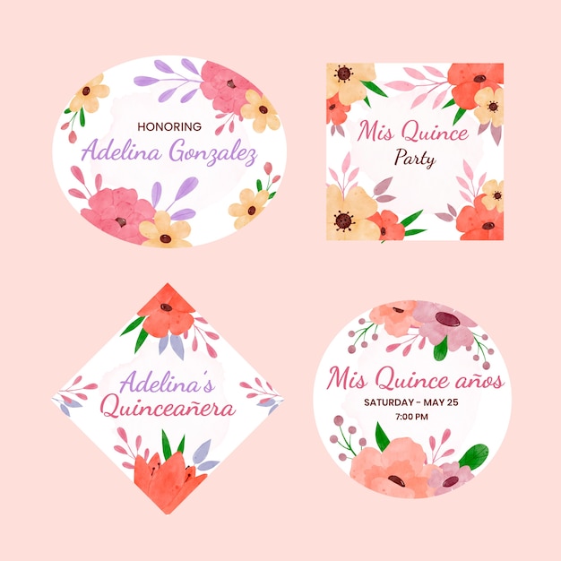free printable quinceanera labels