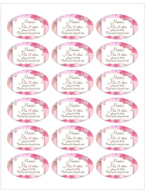 free printable quinceanera labels
