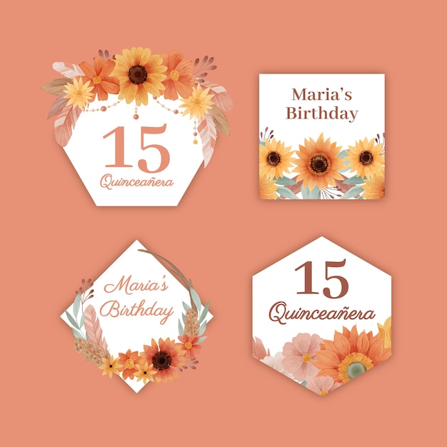 free printable quinceanera labels