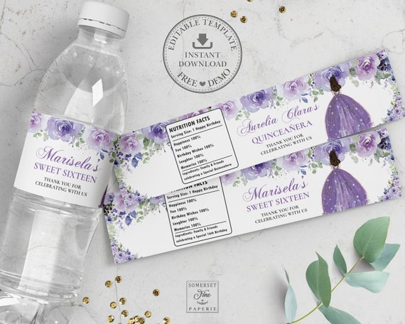 White and Gold Quinceanera Party Favor Labels - 180 Stickers