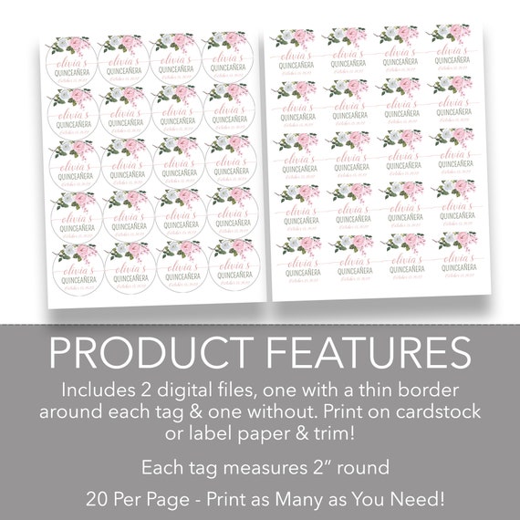 INSTANT DOWNLOAD Editable/printable Pink &  White Floral ...