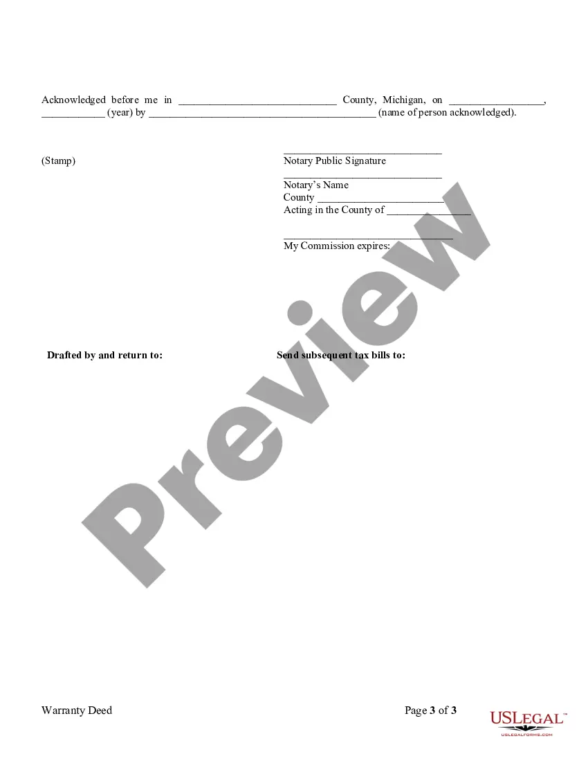 Michigan Quitclaim Deed from Husband and Wife to Trust - Deed Real ...