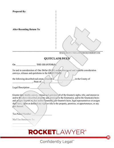 Free Quitclaim Deed: Make, Sign &  Download - Rocket Lawyer